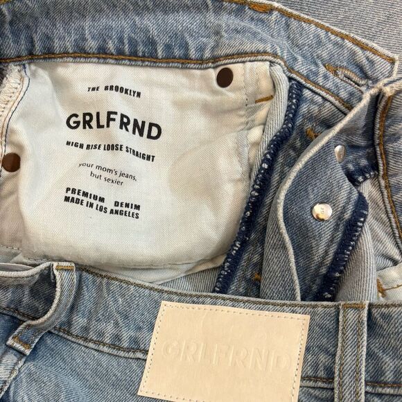 GRLFRND The Brooklyn High Rise Loose Straight Jeans Size 27 Premium Revolve - Picture 2 of 8